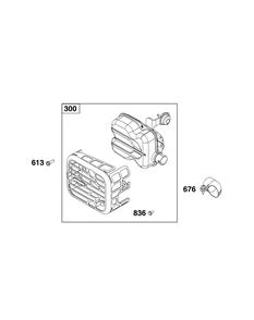 Exhaust Group Diagram and Parts List for 092J0B-0014-H5 020000 - 09Z999 Briggs and Stratton Engine